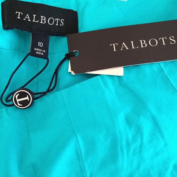 talbots skirt with palsy eyelets teal size ten - Picture 4 of 4